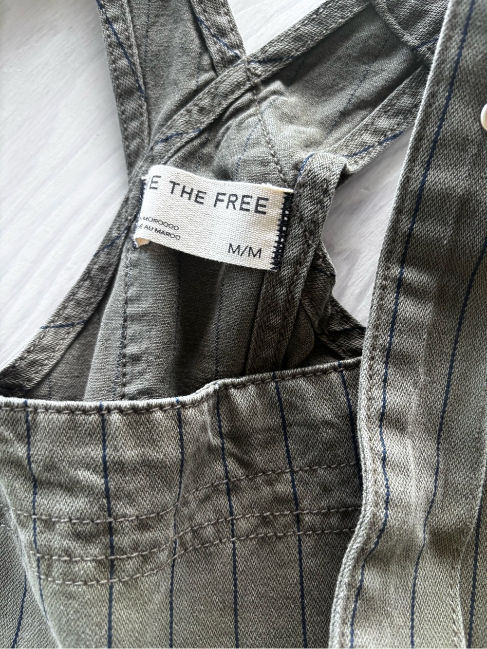We The Free Felix Striped Overalls Size Medium NWT - Picture 6 of 7